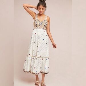 Embroidered White Maxi Dress